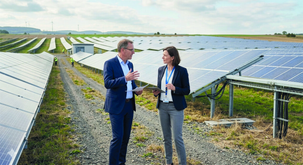 Die PV-Experten vor Ort bei einer Photovoltaikanlage für den IAB – DvE_Asset